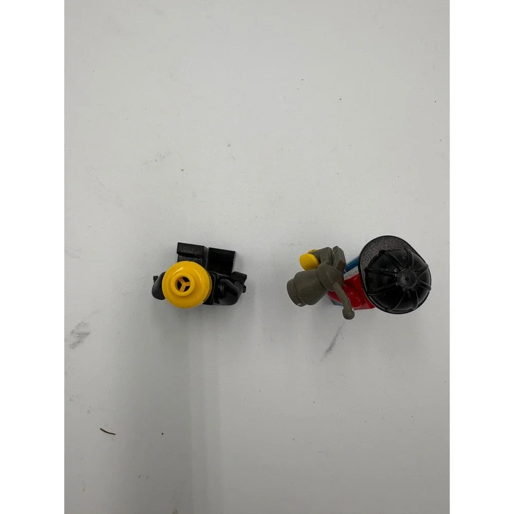 Lego Minifigure Lot Construction Worker with Megaphone and Black Suit Villain